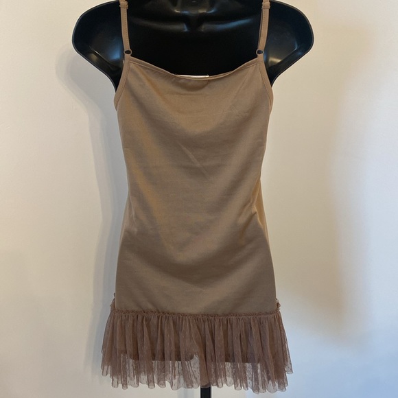 Altar'd State Womens Lace Top and Sleeve Boho Dress Brown Polka Dot Tulle Size S - Picture 7 of 12